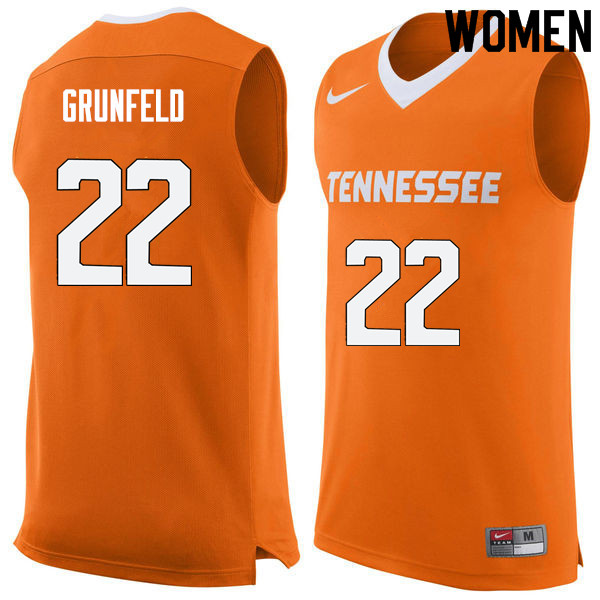 Women #22 Ernie Grunfeld Tennessee Volunteers College Basketball Jerseys Sale-Orange